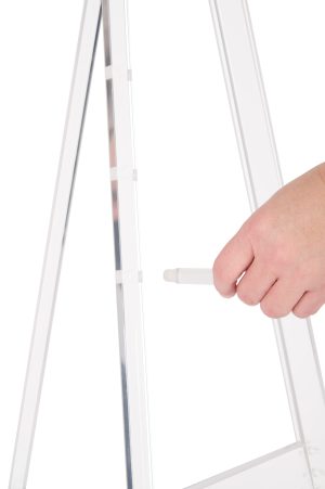 Acrylic Display Easel for Floor, Folding Design, Height Adjustable Pegs - Clear - Image 4