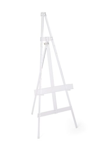 Acrylic Display Easel for Floor, Folding Design, Height Adjustable Pegs - Clear - Image 8