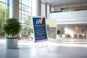 Acrylic Display Easel for Floor, Folding Design, Height Adjustable Pegs - Clear - Image 9