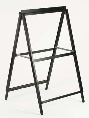 A-Frame Sidewalk Sign Stand, Double-Sided, Hinged Frame — Black - Image 2