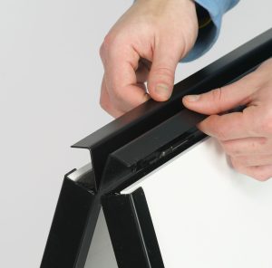 A-Frame Sidewalk Sign Stand, Double-Sided, Hinged Frame — Black - Image 4