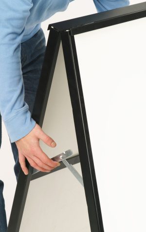 A-Frame Sidewalk Sign Stand, Double-Sided, Hinged Frame — Black - Image 5