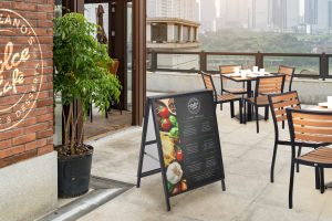 A-Frame Sidewalk Sign Stand, Double-Sided, Hinged Frame — Black - Image 7