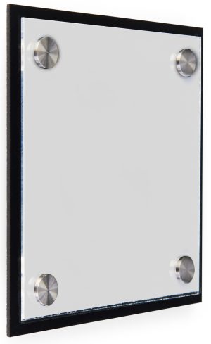 Black Acrylic Door Sign with Stainless Steel Standoffs & Film Sheets - Image 2