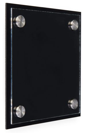 Black Acrylic Door Sign with Stainless Steel Standoffs & Film Sheets - Image 1