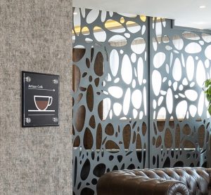 Black Acrylic Door Sign with Stainless Steel Standoffs & Film Sheets - Image 5