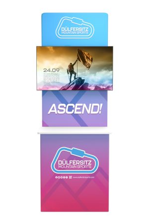 Pop-Up Backwall with Monitor Mount, Custom Graphics & Portable Counter - Image 3
