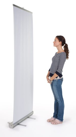 Retractable Banner Stand with 33 x 78 Custom Latex Printed Graphic - Silver - Image 6