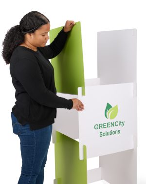 Recyclable Cube Tower Display with Custom Printed Interlocking Panels - Image 3