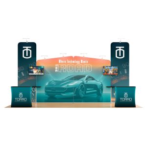 20x20 Trade Show Booth w/ Custom Printing, 2 Monitor Mounts, 2 Counters - Full Color - Image 2