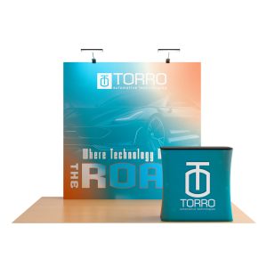 8' Pop Up Trade Show Kit with Custom Printing, Portable Counter - Full Color - Image 2