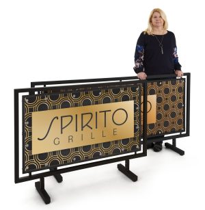 Custom Printed Double-Sided Sidewalk Barrier Sign with Steel Frame - Image 8