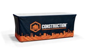 Fitted Table Cover with Custom Graphics, Full Back & Zipper - Multiple Size Options - Image 1
