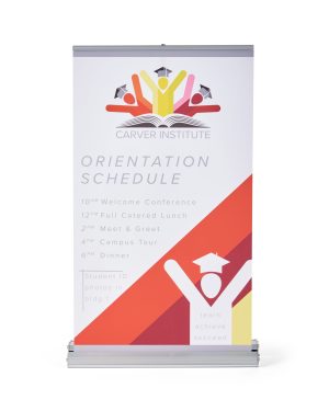 Standard Tabletop Retractable Banner Stand with Custom Graphic - Image 2
