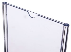 Acrylic Countertop Sign Holder, T-Style Design, Oval Base - Clear - Image 3