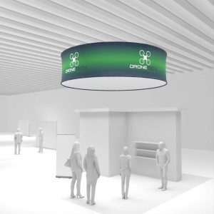 Round Ceiling Hanging Banner with Custom Full-Color Recyclable Stretch Fabric - Image 3