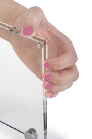 Perpendicular Wall Sign Holder with Clear Acrylic Plates & Silver Standoffs - Image 4