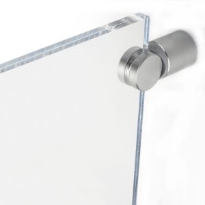 Perpendicular Wall Sign Holder with Clear Acrylic Plates & Silver Standoffs - Image 5