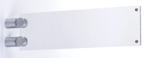 Perpendicular Wall Sign Holder with Clear Acrylic Plates & Silver Standoffs - Image 2