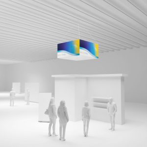 Square Hanging Ceiling Banner with Custom Printed Polyester Fabric - Full Color - Image 2