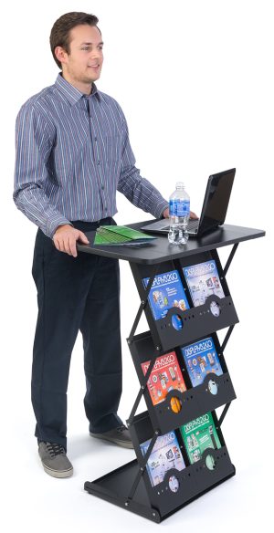 40-Inch Tall Portable Trade Show Counter with 6 Literature Pockets - Image 3
