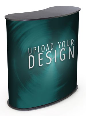 41-Inch Curved Portable Exhibit Counter with Custom Graphic Wrap - Image 4